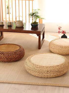 藤编tH2WH201蒲团色草编榻家用地上坐垫加圆厚形茶几榻米日式纯坐
