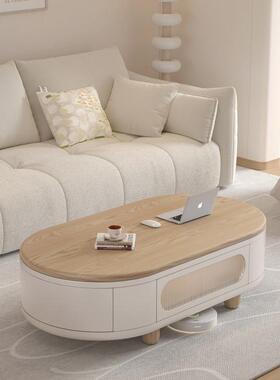 原奶油风升降HVP茶木几餐桌两用家二一多功能可移动客厅用小户合