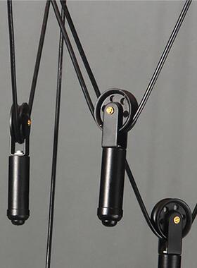 美式loft艺客餐厅酒吧台IID升降术滑轮复厅古工店业小铁笼铺装饰