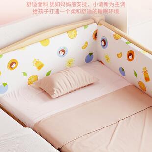 单全实木儿拼童床女孩男孩接床折叠小四床加宽床面护栏IGU婴儿床