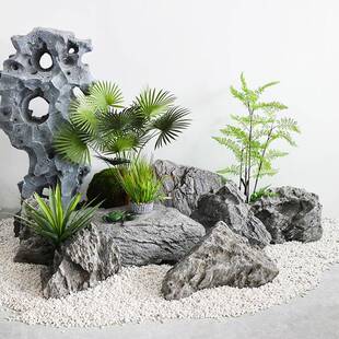 仿石真石头造景鱼缸室假山石花园户外庭院景观装饰778摆件摄影道