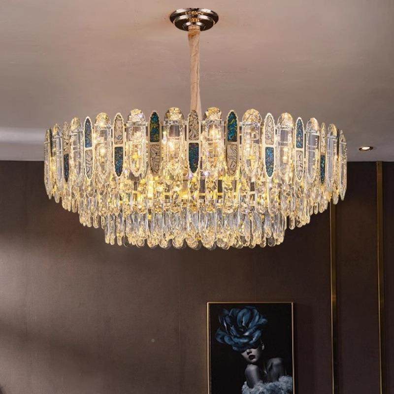 2025新卧款加厚晶水灯轻奢简约室餐厅灯式客厅吊欧灯护眼照明9882,家装灯饰光源,智能吊灯,淘宝优惠券,粉丝福利购,淘宝优惠卷