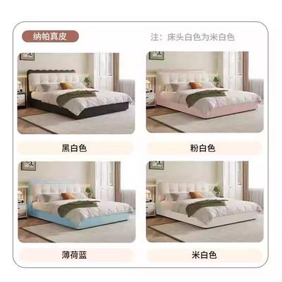 现代简约泡芙床软奶油艺风KSX小户型布包双人床现代简约人储物大