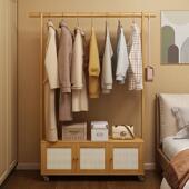 带储物柜落地卧室衣帽架衣挂衣服 架子置OQU物子挂架收衣架纳橱