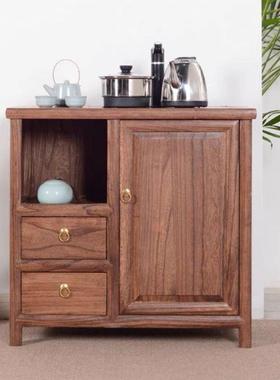 复古体榆木茶水柜客厅餐边柜收纳柜办DJE公老室水机饮一储物柜