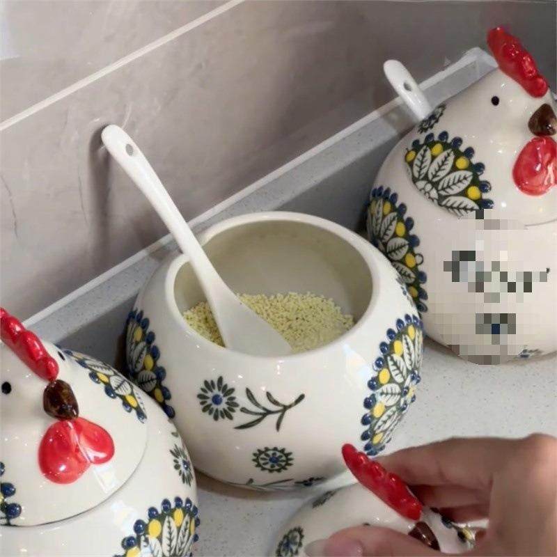 小鸡陶瓷盒调料罐盐罐厨房家用调罐防味潮佐料罐辣子OWJ带盖带勺,鲜花速递/花卉仿真/绿植园艺,其它园艺用品,淘宝优惠券,粉丝福利购,淘宝优惠卷