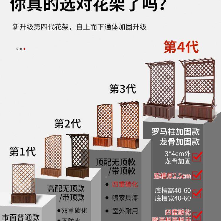 台花架户外庭院防10019422腐木围隔栏栅栏外断花箱爬藤架阳花室园