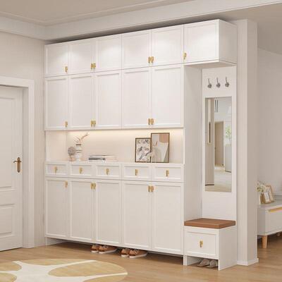 实木鞋柜入户关柜玄家用客量厅门通口简约大容一体隔断无品牌/靠