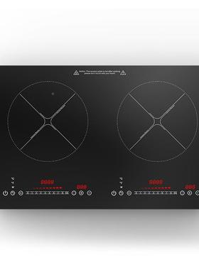 厂家8双头电8磁炉大丝功率家H55106用双灶拉面板黑晶板直销一体灶