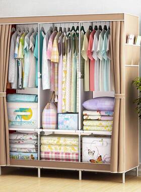 简易衣柜柜JVQ学生宿舍衣装橱家用组防尘布衣柜简约代经济型现收