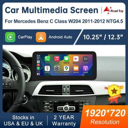 RoadTop无线CarPlay屏幕适用于奔驰C级W204S204NTG4.5Linux屏