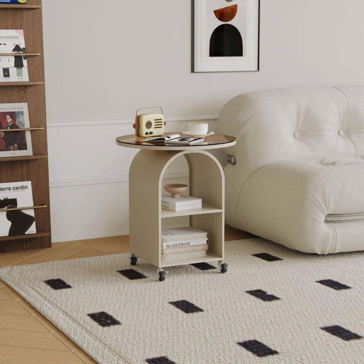 可移动圆形边几客厅沙发小边桌小茶几卧室床头铁艺玻璃带轮小桌子,节庆用品/礼品,新娘配件,淘宝优惠券,粉丝福利购,淘宝优惠卷