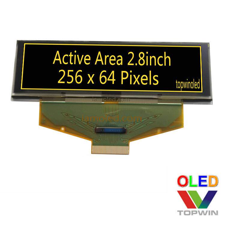 2.8英寸oled液晶显示屏黄色光5664ASYDF01黑底黄字耐低温高亮节能
