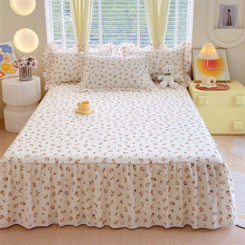 高支密全棉床裙100纯棉床裙裸睡田园小碎花韩版花边床罩床裙单件,农用物资,其他肥料,淘宝优惠券,粉丝福利购,淘宝优惠卷