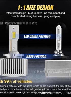 汽车LED大灯D系列D1SD2SD3SD4SD5SD8S直插式透镜专用汽车灯泡