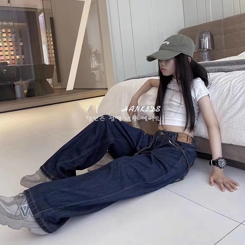 童装女童直筒裤2024秋儿童宽松牛仔裤中大童休闲长裤加绒秋冬裤子