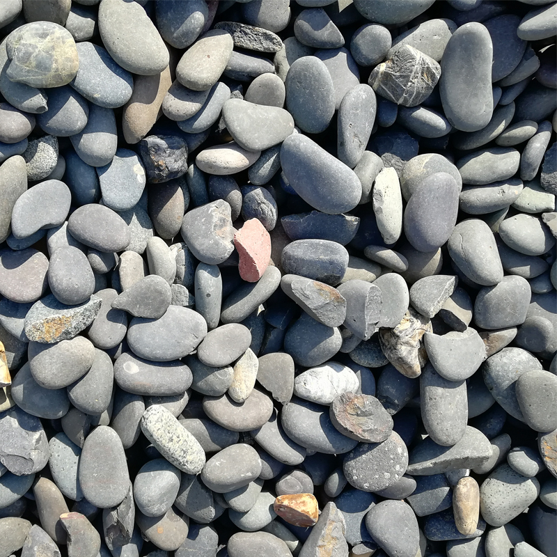 黑色鹅卵石黑雨花石石子园林道路用石子黑色铺路石头河滩石水洗石