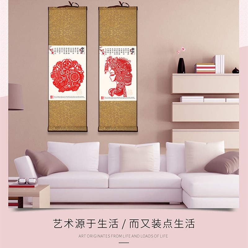 中国风特色手工艺品剪纸丝绸画商务出国礼物送老外实用创意纪念品