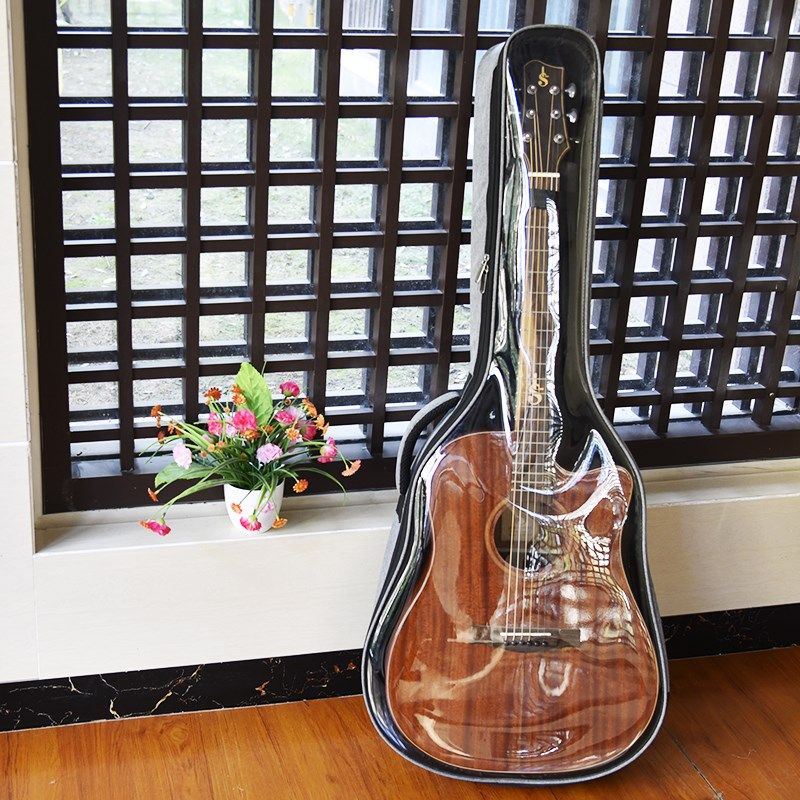 时尚新款透明吉他袋双肩古典加厚民谣男女通用 41寸 40寸木吉他包