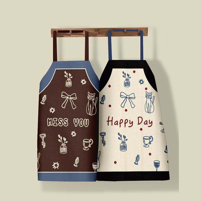 生活创意厨房百搭围裙防水防污耐脏餐饮专用奶茶咖啡店工作服均码