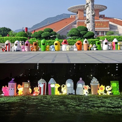 卡通环卫垃圾桶雕塑户外园林景观装饰品小区幼儿园游乐场动物摆件