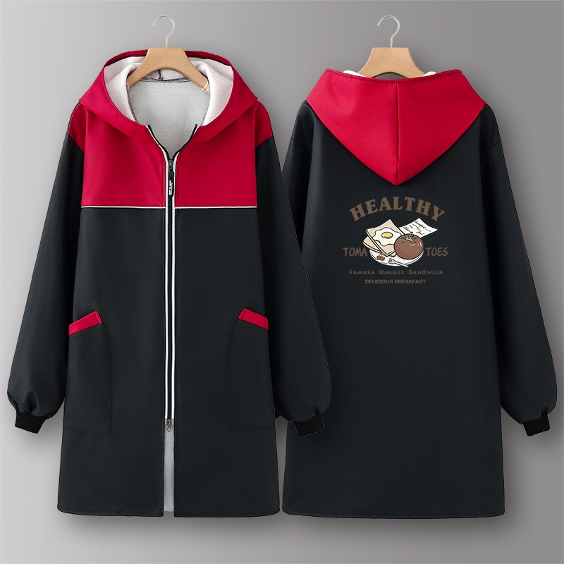 家用厨房年轻罩衣女冬季加绒加厚时尚长袖围裙防水防油2024新款男