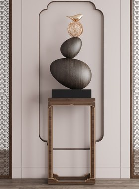 创意入户玄关柜雕塑办公室售楼处石来运转招财艺术摆件客厅样板房