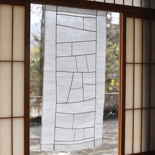 闲云夏布丨新中式斜拼布帘遮挡帘隔断帘窗帘茶室挂帘透光门帘