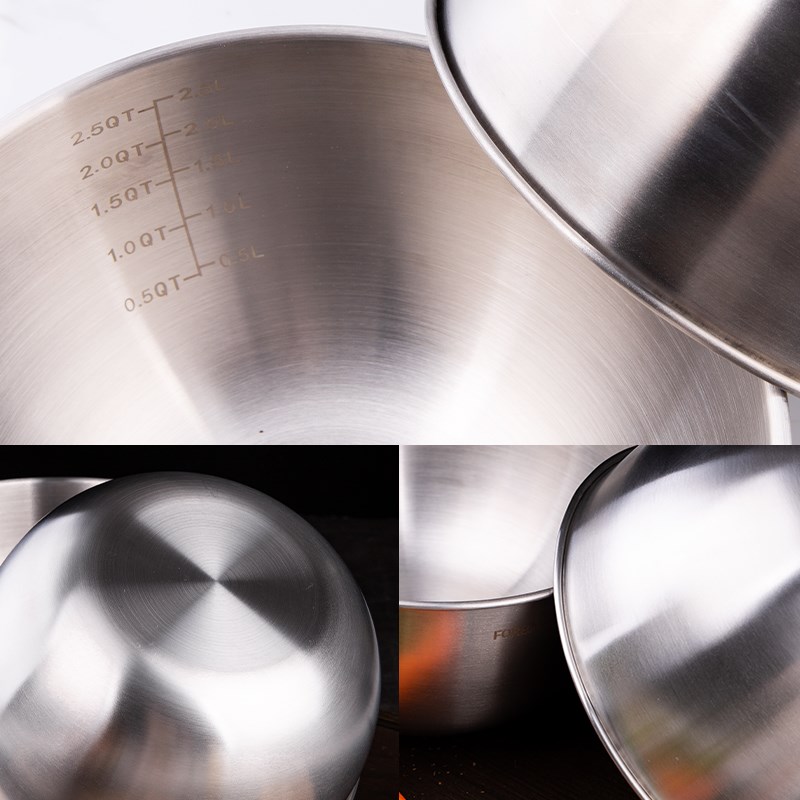 法焙客日式304不锈钢打蛋盆 21cm加深加厚家用厨房烘焙蛋糕打发盆