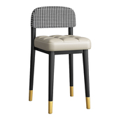 轻奢高级梳妆台凳子高腿设计感高凳家用靠背椅可叠放小椅子MS3121