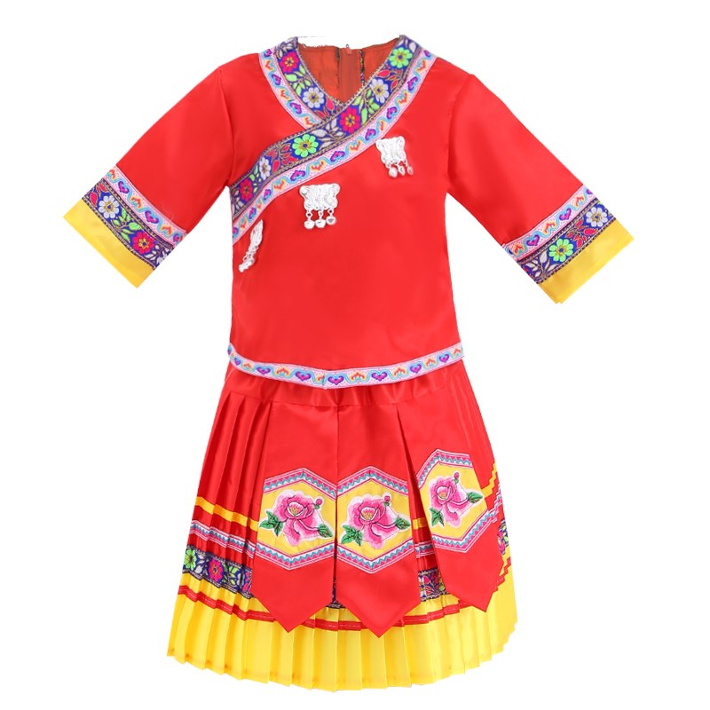 五十六个民族服装儿童苗族服装女童男童新款少数民族服装儿童夏季