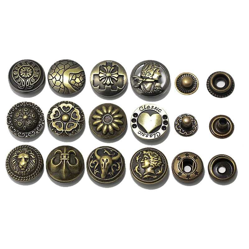 纽扣扣子包邮合金四合扣童装暗扣外套摁扣百搭按扣牛仔钮扣子17mm