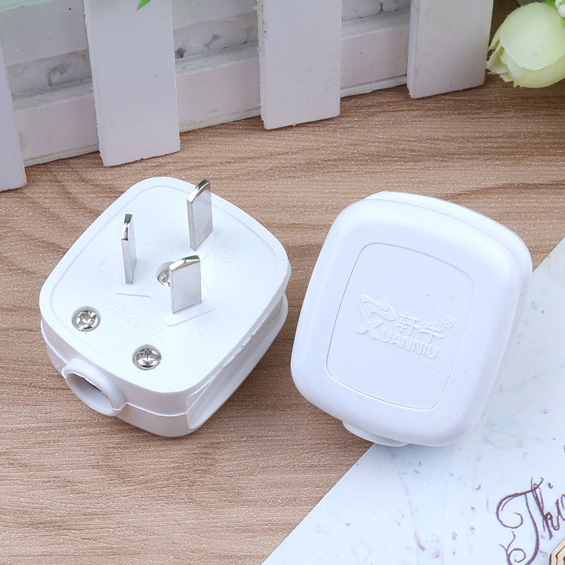 10只包邮纯铜2脚10A插两脚插头电线二脚16A二极单相插头二项插头