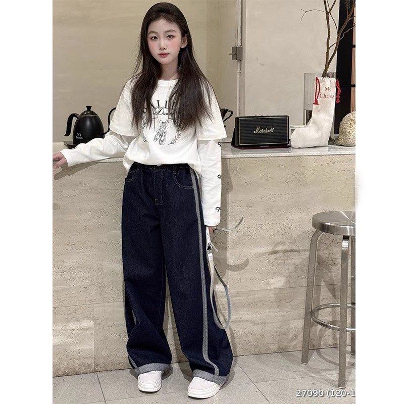 女童牛仔裤春夏季2025新款中大童裤子儿童宽松阔腿裤初中生长裤,童装/婴儿装/亲子装,儿童牛仔裤,淘宝优惠券,粉丝福利购,淘宝优惠卷