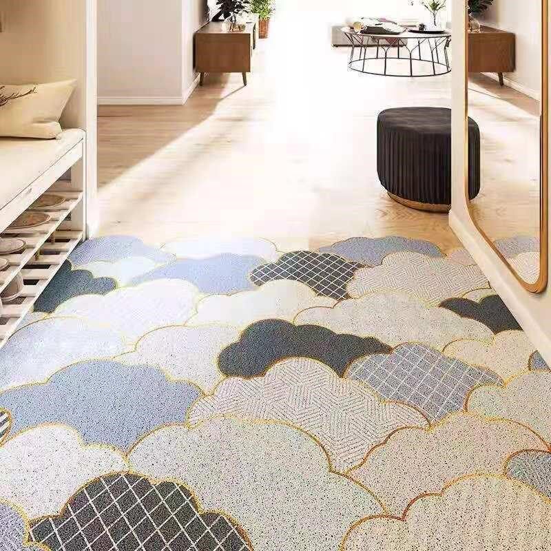 新疆包邮地毯门垫北欧进门门口地垫丝圈脚垫家用入户门垫子六边PV