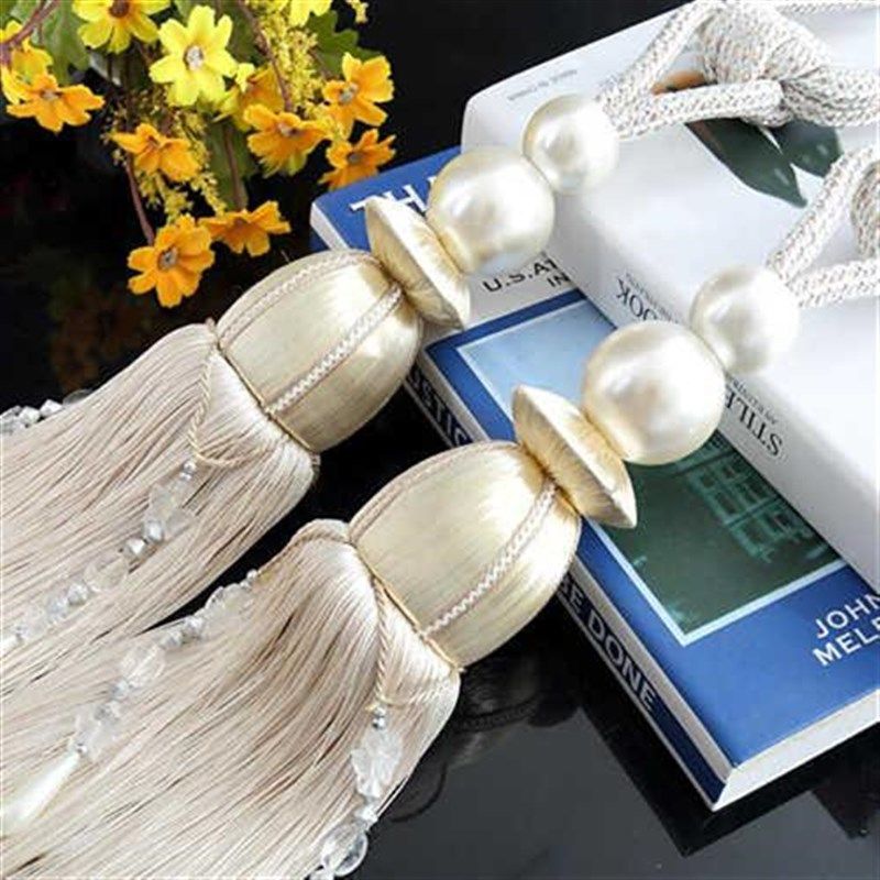 欧式捆绑绳子窗帘扣绑带系带挂球一对装饰品创意扎带挂钩流苏束带