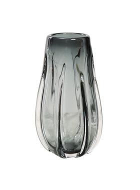 烟灰色琉璃轻奢花瓶艺术摆件客厅样板房茶几玄关插花花器装饰摆设