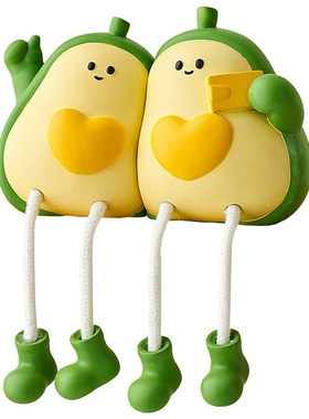 创意可爱吊脚娃娃摆件小玩偶客厅电视柜书柜墙上置物架家居装饰品