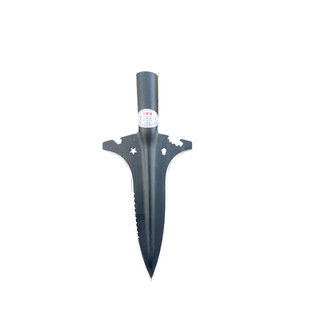 军印矛头多功能锯齿尖铲子全钢锋利矛刀锰钢扎枪头户外霸王枪长矛