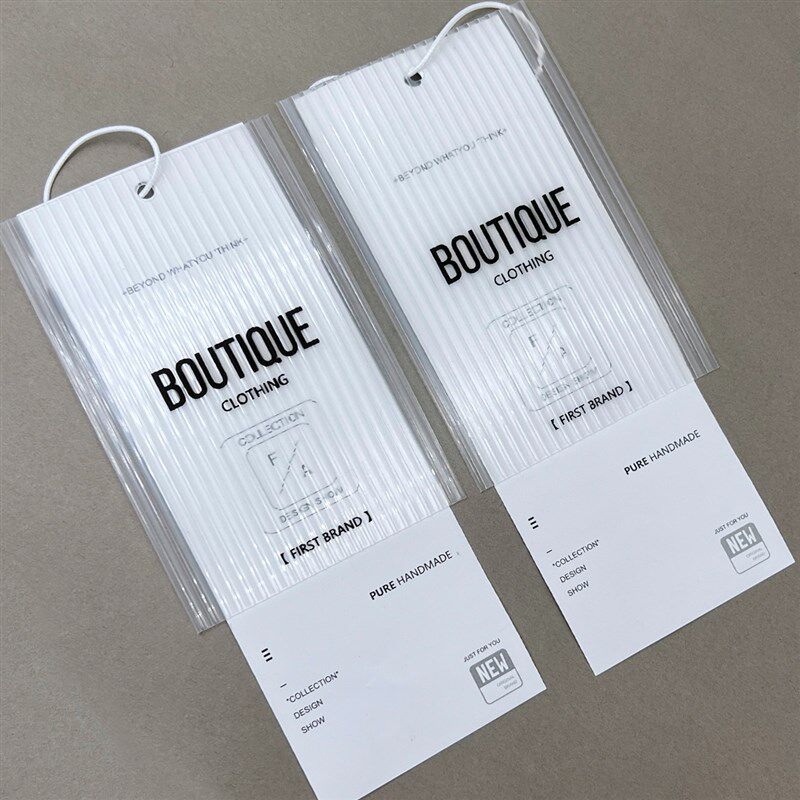 透明塑料片服装吊牌定做 PVC软片排骨纹挂牌定制衣服纸牌挂牌订做