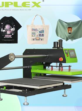 全自动移动上滑双工位气动烫画机38X38服装压图机热转印压标机