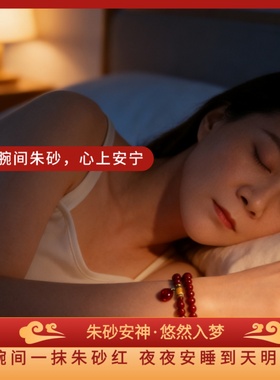 潮时点朱砂平安扣手串助眠手链女