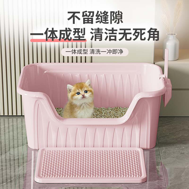 超大号猫砂盆半封闭式猫厕所幼猫成猫加高防外溅防臭宠物方型砂盆