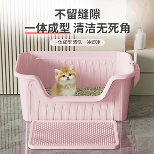 超大号猫砂盆半封闭式猫厕所幼猫成猫加高防外溅防臭宠物方型砂盆