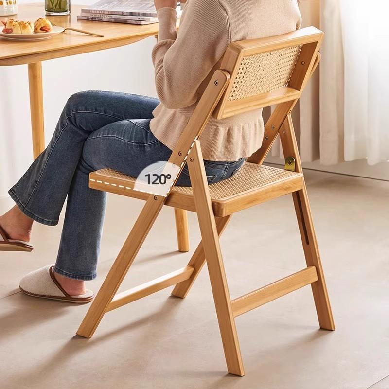 藤编叠椅休闲靠背椅用TBY吃饭椅子久椅坐舒适办公简约折透家气学