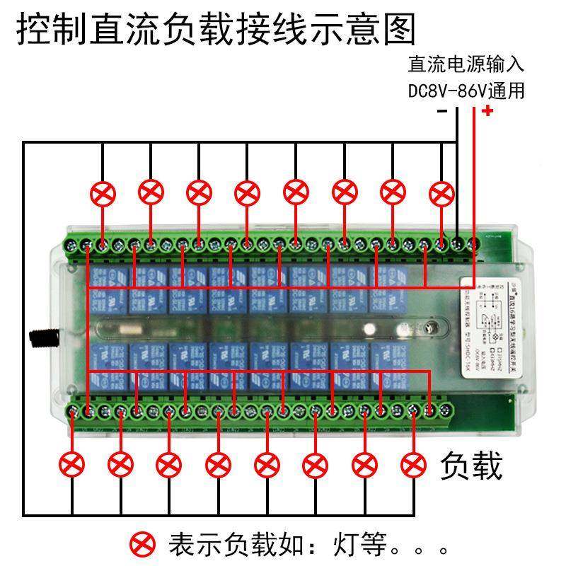 12V24V多控制开16路无线遥控器接开关直关流路96216路收控制器