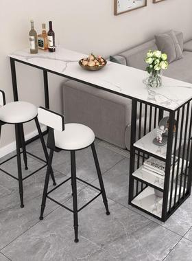 台桌子靠QMS脚墙轻奢家用简约高桌客厅桌椅吧组沙发阳台合长条桌