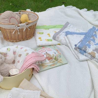 午全BOB新竹棉布毛巾被单人薄款全棉毯子夏季童儿纱婴儿睡盖毯夏