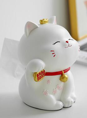 招盒猫餐巾纸巾盒客财厅XXBC11X茶家几轻奢抽纸简约可爱设计感居
