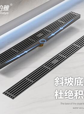 RRW55宽极窄长条形304防不锈枪线性长地漏斜钢坡排水配灰黄铜臭下